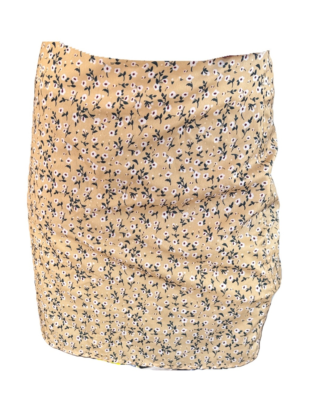 Floral Mini Skirt in Mustard Yellow M